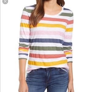 Caslon Multi Colored Striped Tee - Large